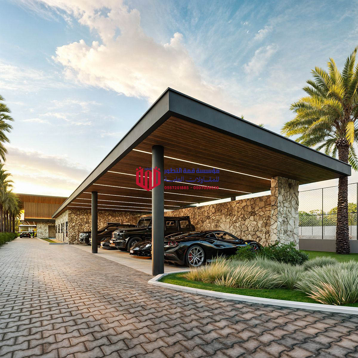 مظلات سيارات بديل الخشب